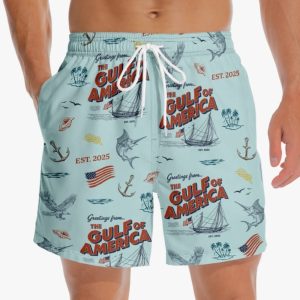 Greetings From The Gulf Of America Beach Shorts2