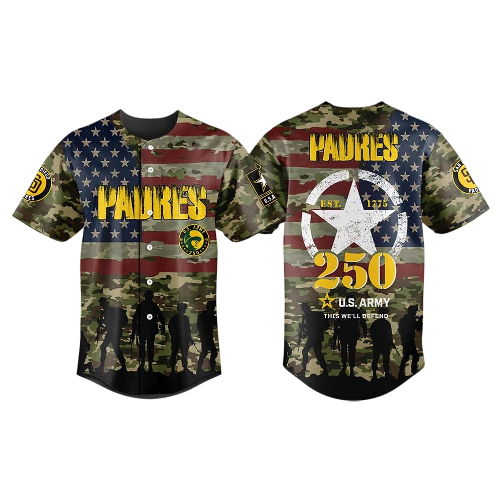 Padres US Armys 250th Birthday Celebration Jersey Padres US Army's 250th Birthday Celebration Jersey