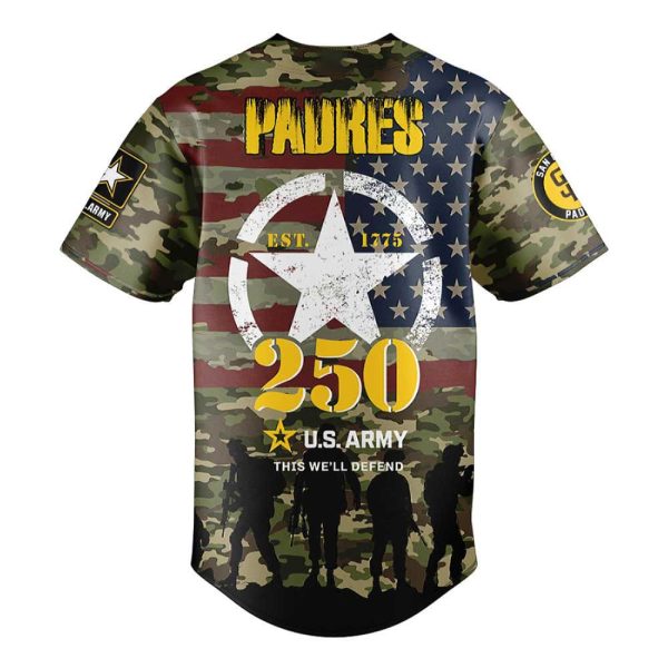 Padres US Army’s 250th Birthday Celebration Jersey