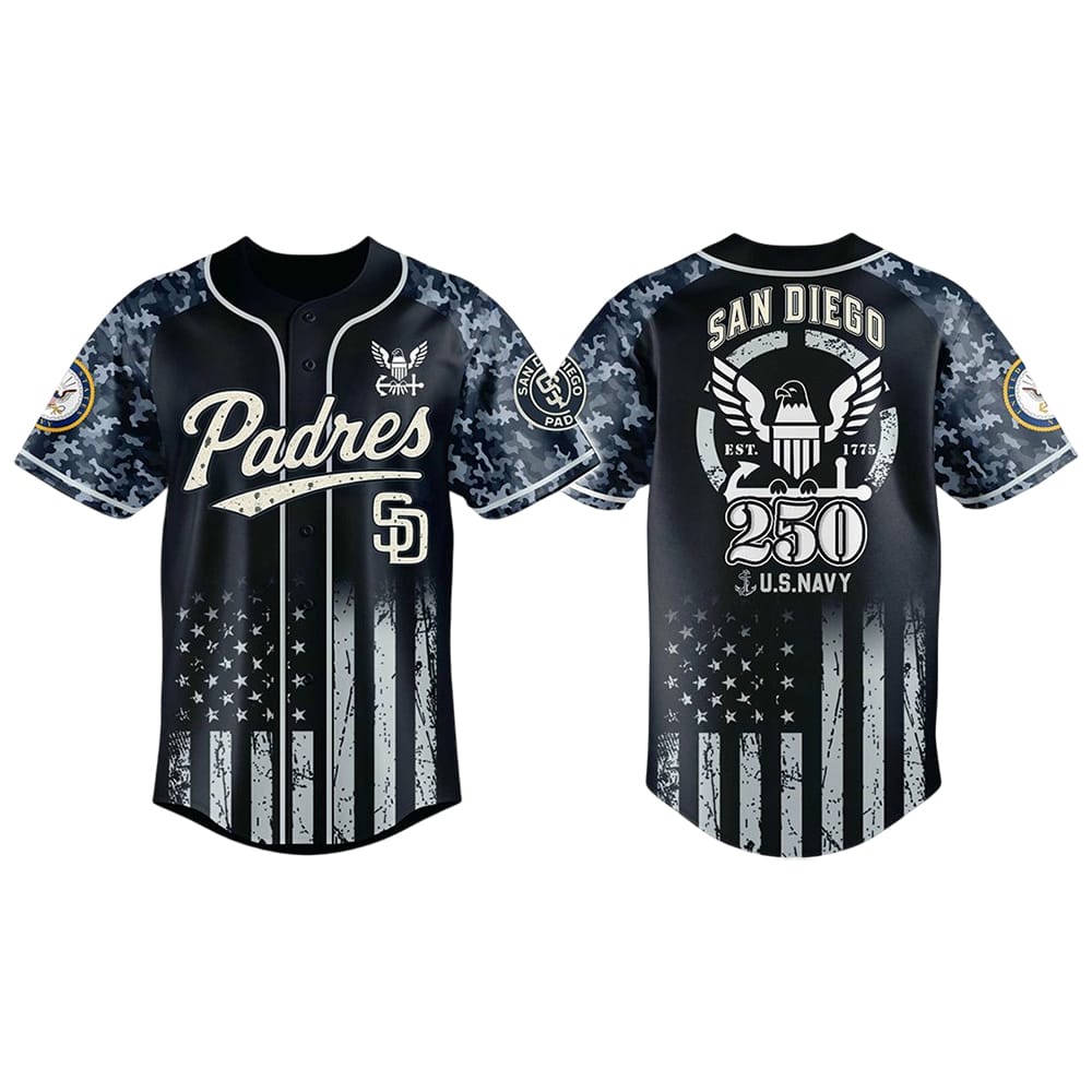 Padres x US Navy 250 Years Tribute Baseball Jersey Padres x U.S. Navy 250 Years Tribute Baseball Jersey