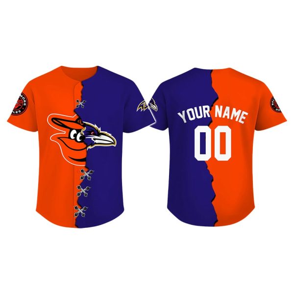 Personalized Baltimore Ravens x Orioles Baseball Jersey