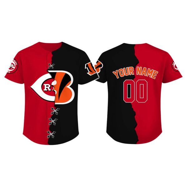 Personalized Cincinnati Reds x Bengals Baseball Jersey