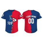 Personalized Kansas City Chiefs x Royals Baseball Jersey
