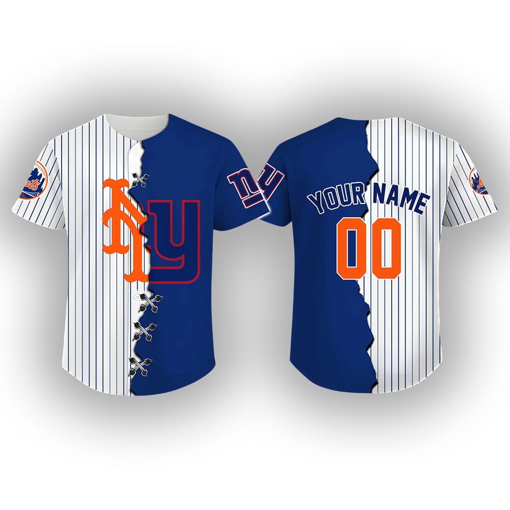 Personalized NY Mets x Giants Baseball Jersey Personalized NY Mets x Giants Baseball Jersey