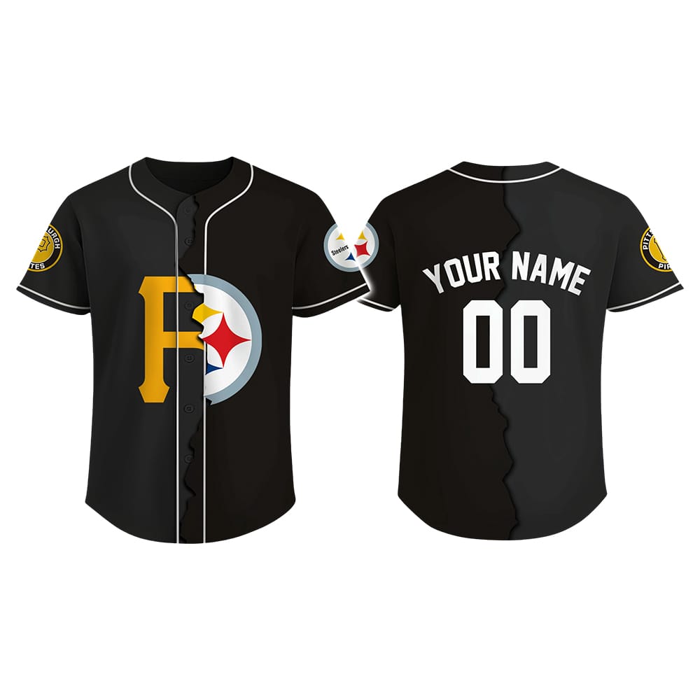 Personalized Pirates x Steelers Baseball Jersey Personalized Pirates x Steelers Baseball Jersey