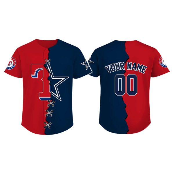 Personalized Rangers x Cowboys Baseball Jersey