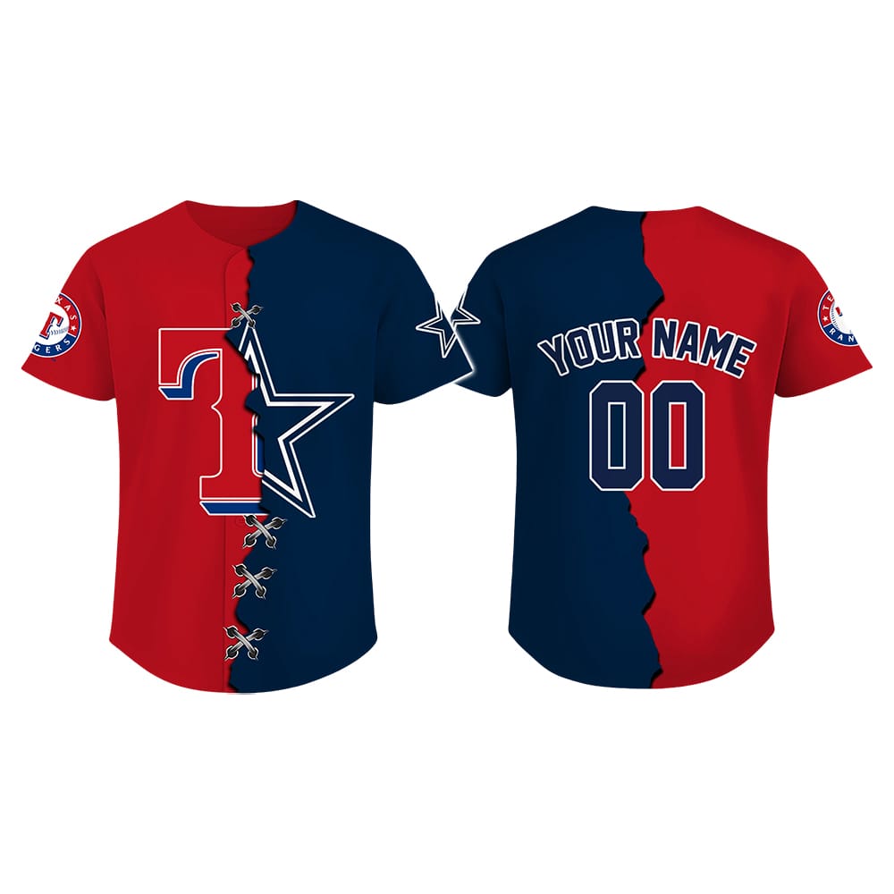 Personalized Rangers x Cowboys Baseball Jersey Personalized Rangers x Cowboys Baseball Jersey