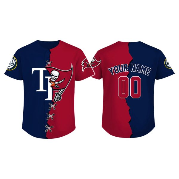Personalized Tampa Bay Rays x Buccaneers Baseball Jersey
