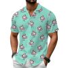 Pool Floatie Sharks Print Casual Vacation Shirt