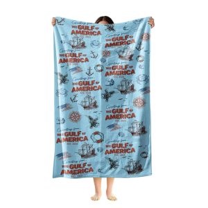 Greeting From The Gulf Of America Est 2025 Beach Towel3
