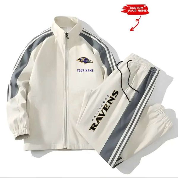 Ravens Football Unisex Style Versatile Sports Set Jacket And Pants