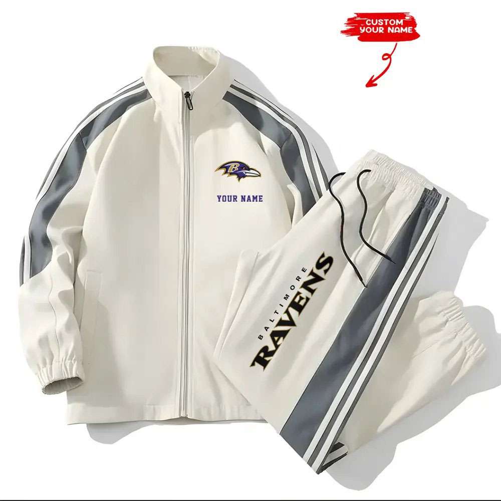 Ravens Football Unisex Style Versatile Sports Set Jacket And Pants Ravens Football Unisex Style Versatile Sports Set Jacket And Pants