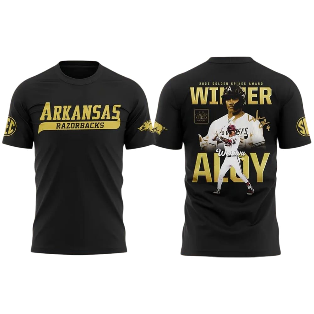 Razorbacks Wehiwa Kapahulehua Aloy 2025 Golden Spikes Award Winner Shirt Razorbacks Wehiwa Kapahulehua Aloy 2025 Golden Spikes Award Winner Shirt