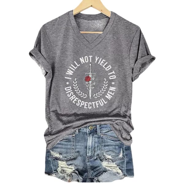Retro I Will Not Yield To Disrespectful Men Print T-Shirt