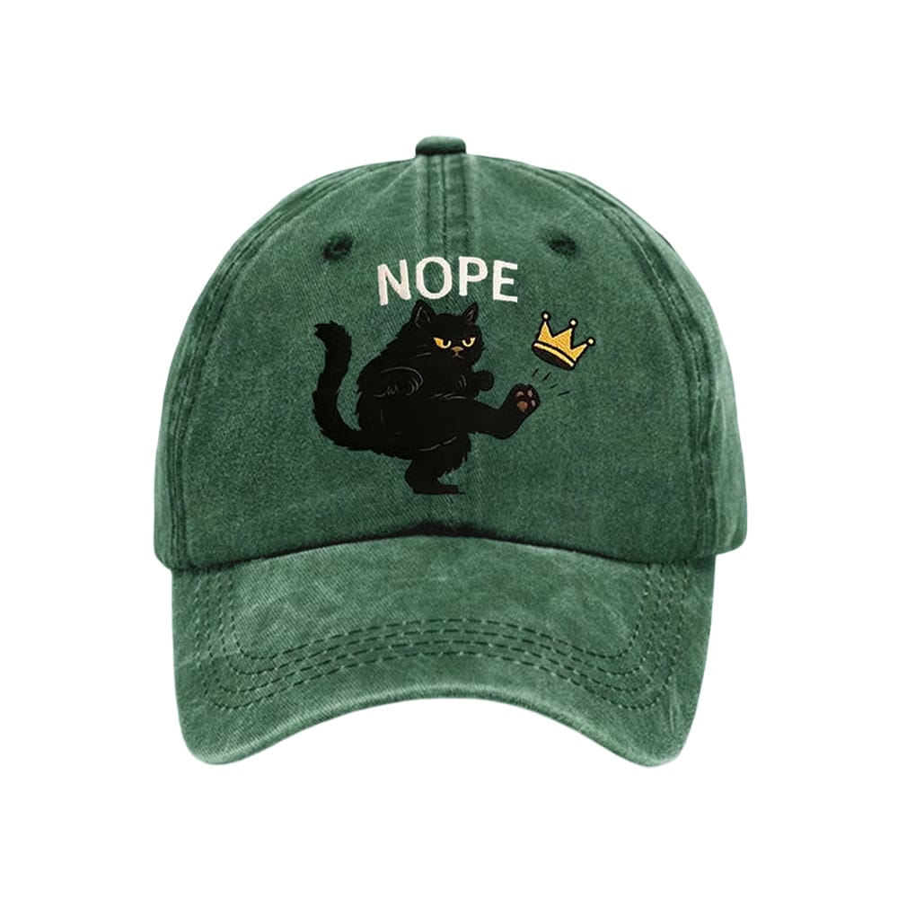 Retro No Kings In America Cat Crown Nope Baseball Cap Retro No Kings In America Cat Crown Nope Baseball Cap