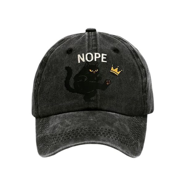 Retro No Kings In America Cat Crown Nope Baseball Cap