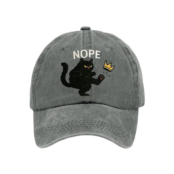 Retro No Kings In America Cat Crown Nope Baseball Cap