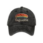 Retro Pride Baguette French Gay Lesbian Joke Print Baseball Cap