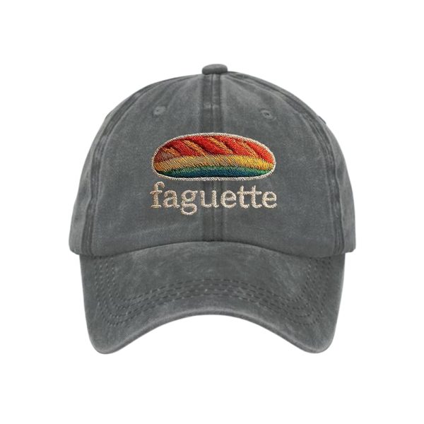 Retro Pride Baguette French Gay Lesbian Joke Print Baseball Cap