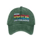 Retro Pride Rainbow More Pride Less Prejudice Print Baseball Cap