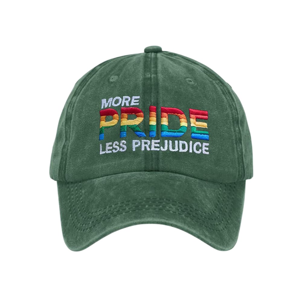 Retro Pride Rainbow More Pride Less Prejudice Print Baseball Cap Retro Pride Rainbow More Pride Less Prejudice Print Baseball Cap
