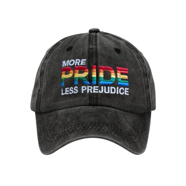Retro Pride Rainbow More Pride Less Prejudice Print Baseball Cap