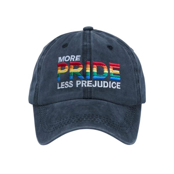 Retro Pride Rainbow More Pride Less Prejudice Print Baseball Cap
