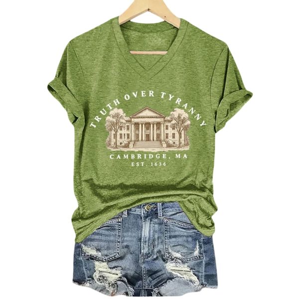 Retro Truth Over Tyranny Est 1636 Cambridge Ma Print T-Shirt