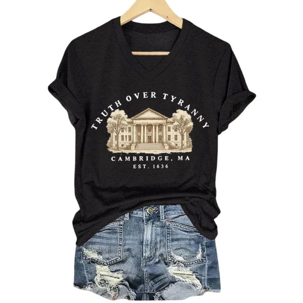 Retro Truth Over Tyranny Est 1636 Cambridge Ma Print T-Shirt