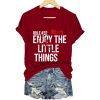 Rule #32 Blood Stains Enjoy The Little Things Print T-Shirt