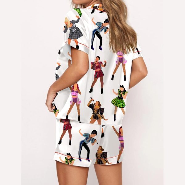 Six Musical Silky Satin Pajama Set