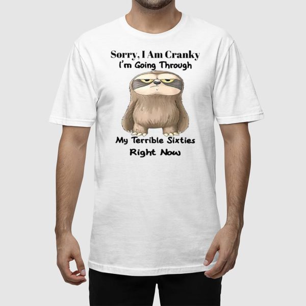 Sloth Sorry I Am Cranky I’m Going Through My Terrible Sixties Right Now Shirt