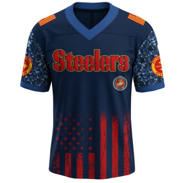 Steelers US USMC 250th Birthday Football Jersey 2025