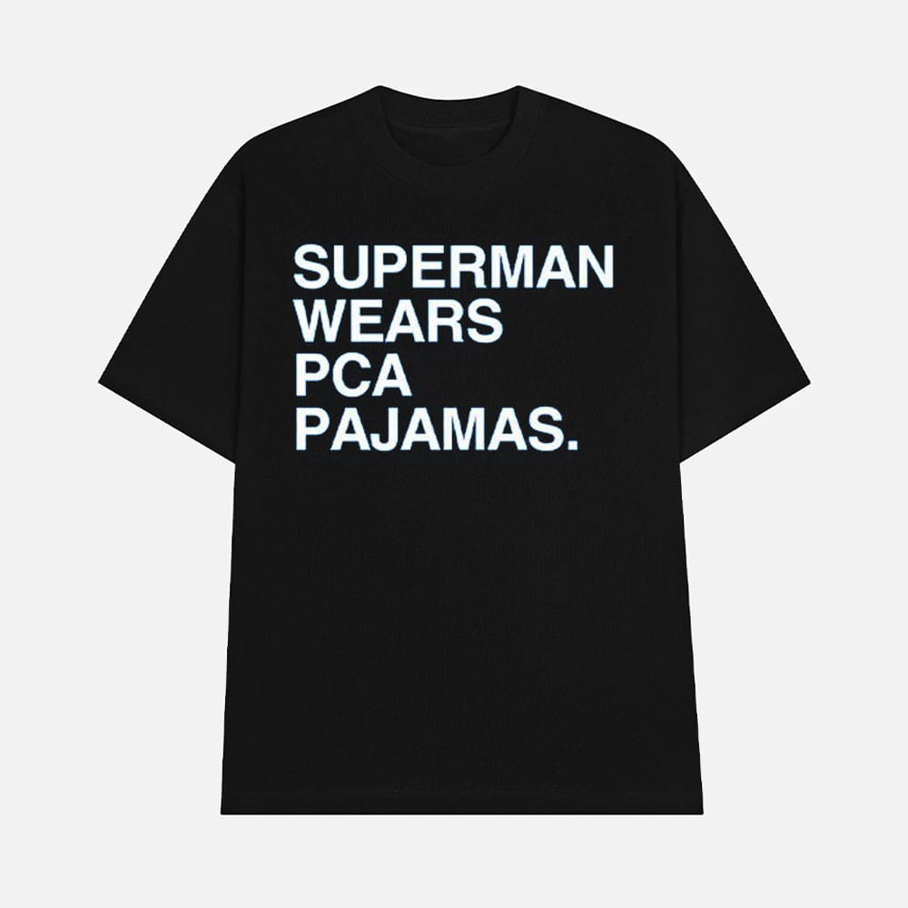 Superman Wears PCA Pajamas Cubs Shirt 1 Superman Wears PCA Pajamas Cubs Shirt