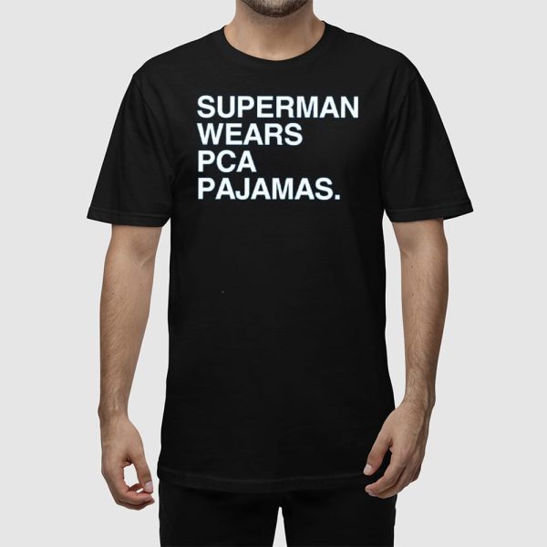 Superman Wears PCA Pajamas Cubs Shirt