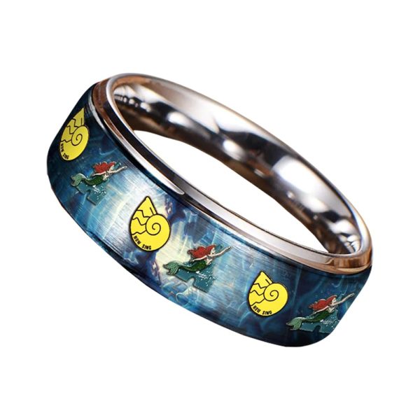 The Little Mermaid Silver Tungsten Rings