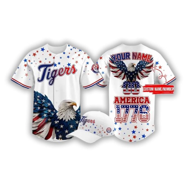Tigers 4th of July USA Baseball Jersey