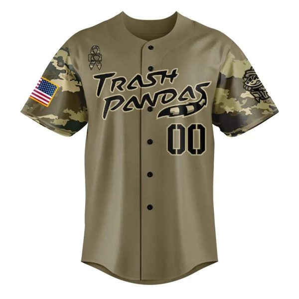 Trash Pandas Military Appreciation Night 2025 Baseball Jersey