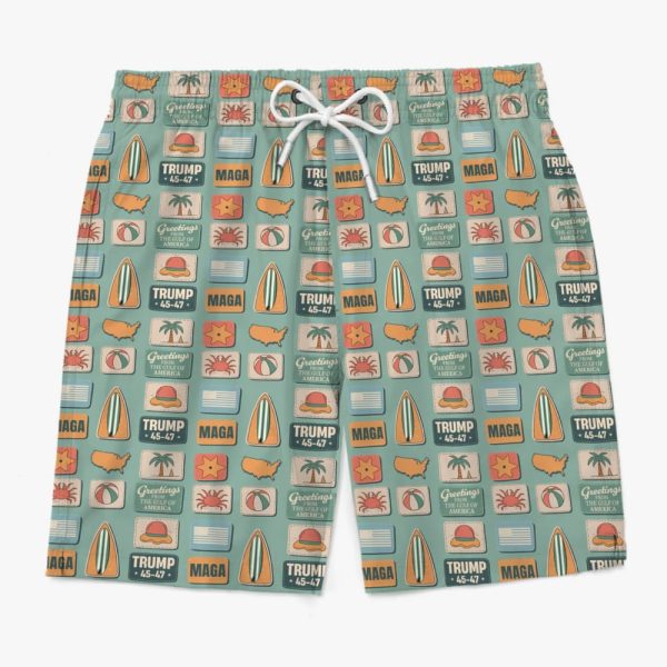 Trump 45-47 Stars Stripes Summer Vibes Beach Shorts