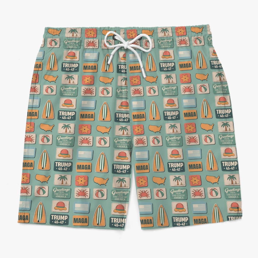 Trump 45 47 Stars Stripes Summer Vibes Beach Shorts Trump 45 47 Stars Stripes Summer Vibes Beach Shorts