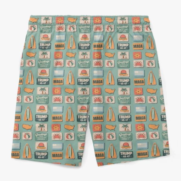 Trump 45-47 Stars Stripes Summer Vibes Beach Shorts