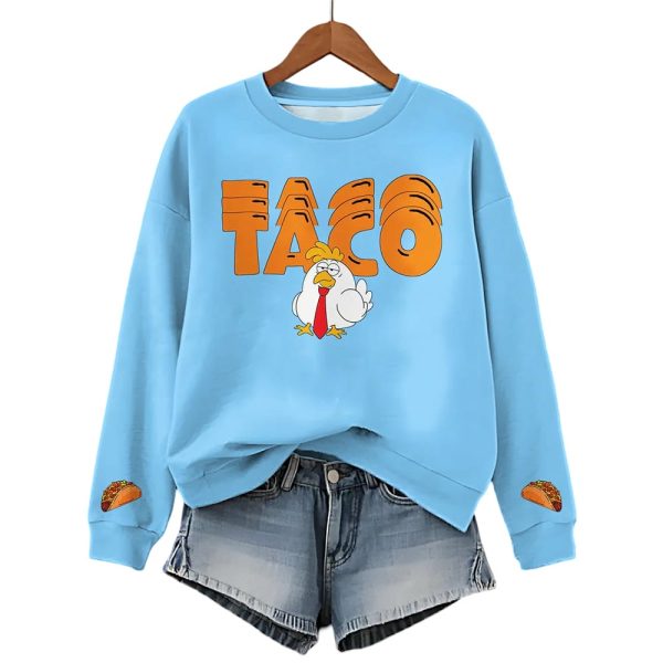 Trump Always Chickens Out Printed Long Sleeve Casual Top