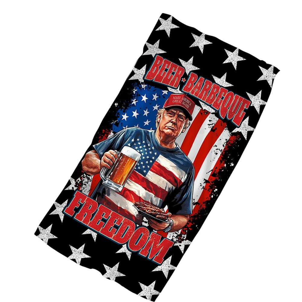 Trump Beer BBQ Freedom Beach Towel Trump Beer BBQ Freedom Beach Towel