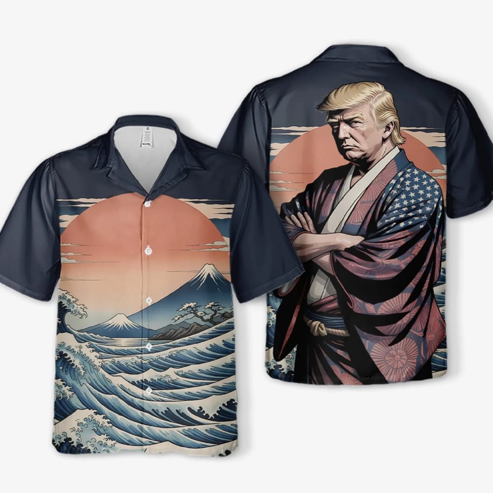 Trump Cuts Through Lies Like A Katana Tropical Hawaiian Aloha Shirt Trump Cuts Through Lies Like A Katana Tropical Hawaiian Aloha Shirt