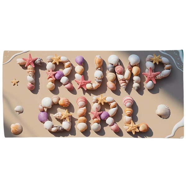 Trump Girl Seashells Beach Towel