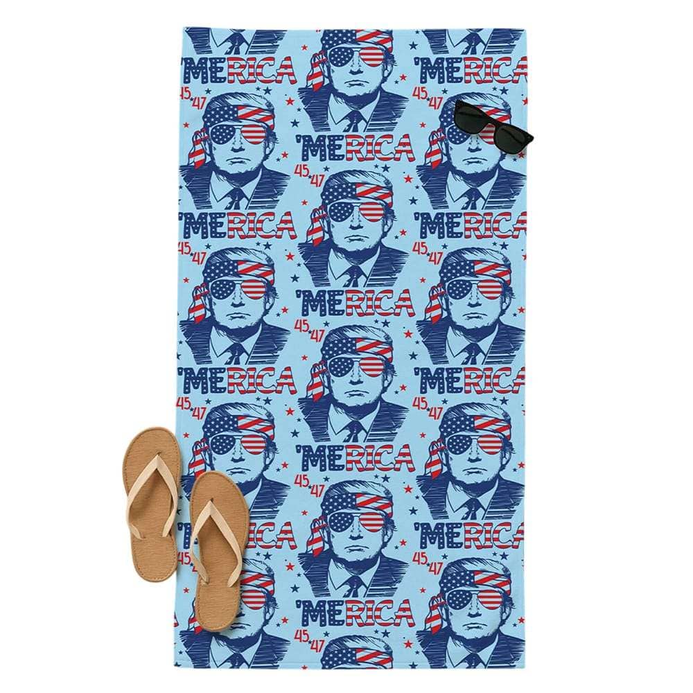 Trump Merica 45 47 Beach Towel Trump Merica 45 47 Beach Towel
