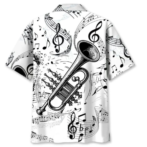 Trumpet Black and White Hawaiian Shirt
