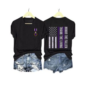 Purple Heart Day Purple Heart Honor The Fallen Thank The Living Shirt1