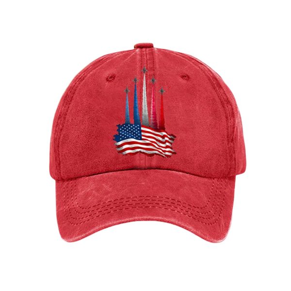 Unisex Independence Day American Flag Jet Planes Print Hat