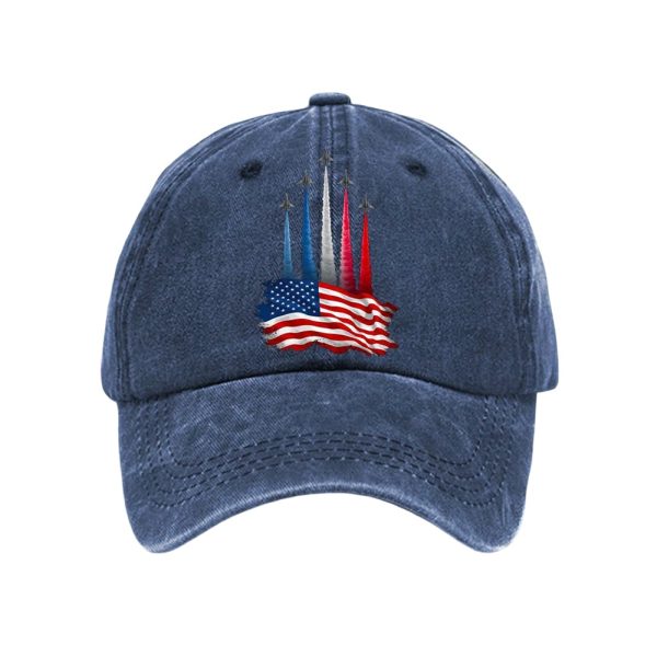 Unisex Independence Day American Flag Jet Planes Print Hat